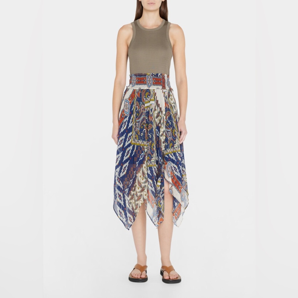 Cara Cara Harvey printed silk midi skirt size S